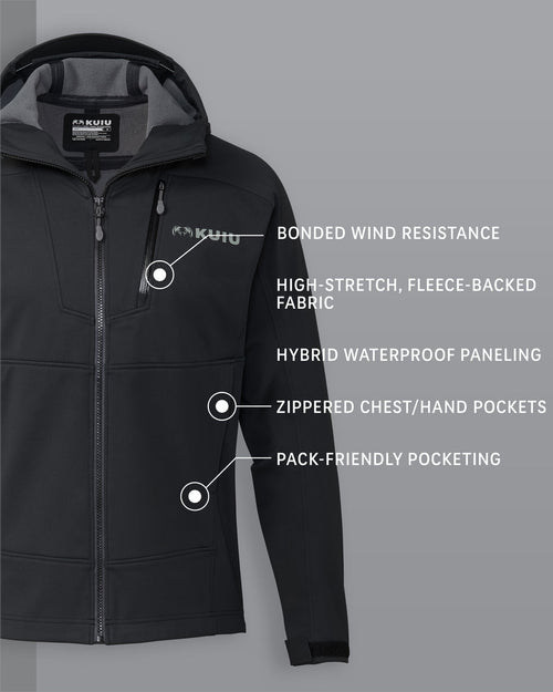 Axis Hybrid Hooded Jacket | Carbon